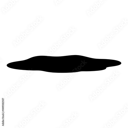 Silhouette of a dark puddle on a white surface, simple graphical representation