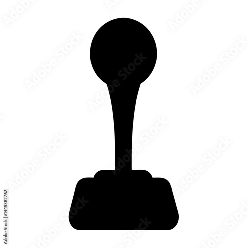 Silhouette of a Manual Car Gear Stick Shift Knob on White