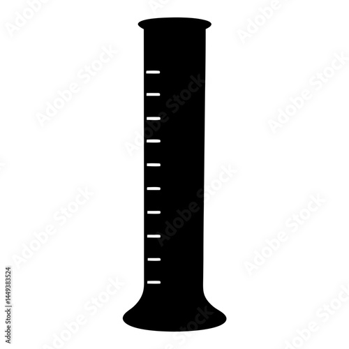 Black Silhouette Graduated Cylinder Science Laboratory Equipment for Measuring Volume