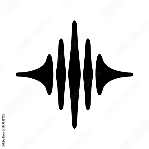 Black and White Audio Soundwave, Graphic Representation of Sound in Vector Format