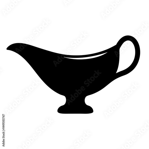 Silhouette of a gravy boat with handle and pouring spout design