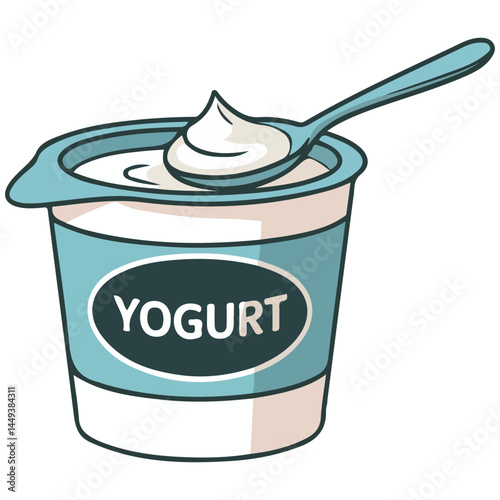 Healthy yogurt cup vector art isolated on white background