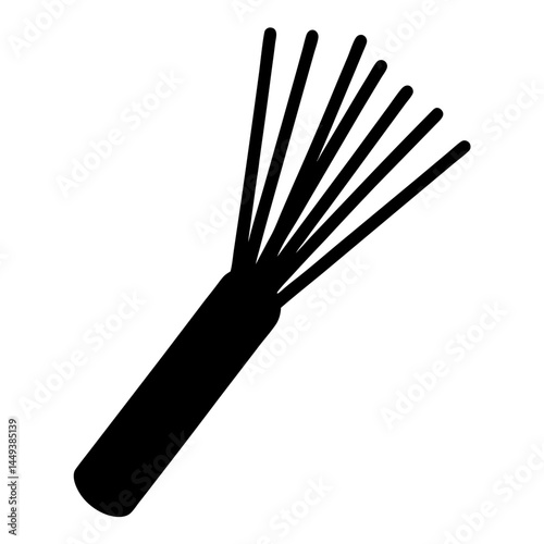 Black whisk utensil with multiple tines perfect for cooking and baking use