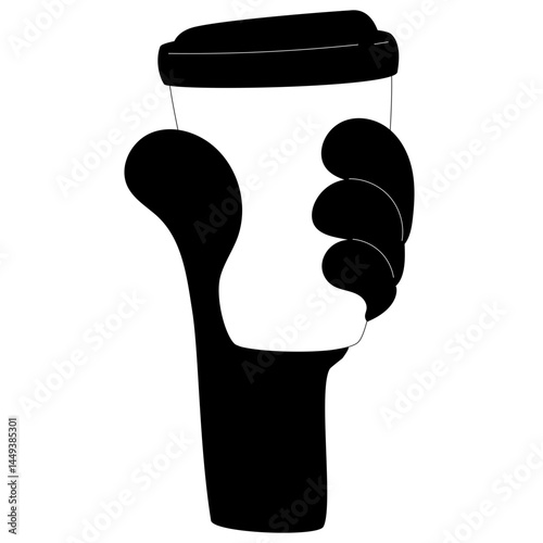  Hand with coffee cup Illustration