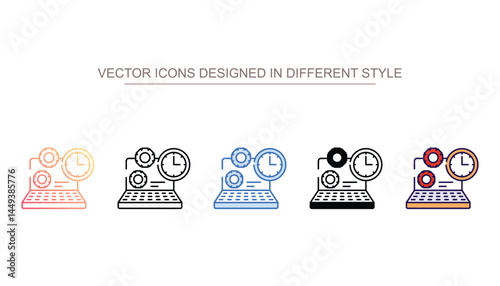 Processing Time icon design with white background stock illustration