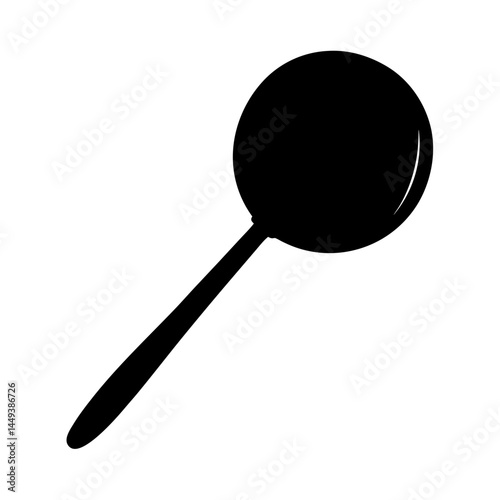 Simple Black and White Magnifying Glass Silhouette for Investigation and Research