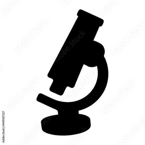 Elegant black silhouette of a scientific microscope for laboratory analysis