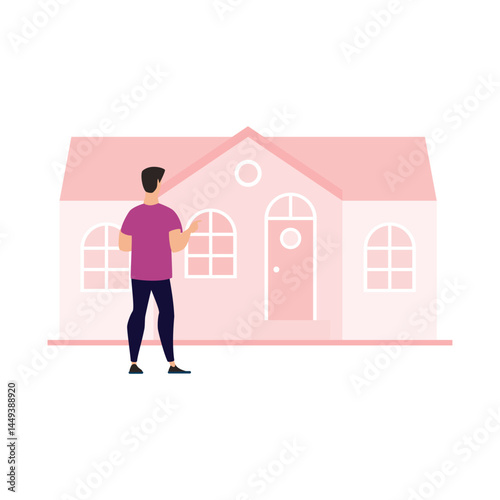 Homeowner Vector illustration which can easily modify or edit