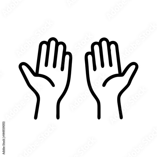 raised hands gratitude mindfulness on transparent background for web and graphic design