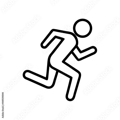 running person exercise on transparent background for web and graphic design