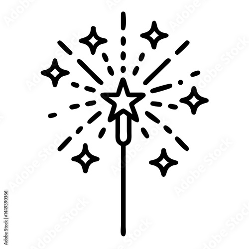 sparkler birthday cake on transparent background for web and graphic design