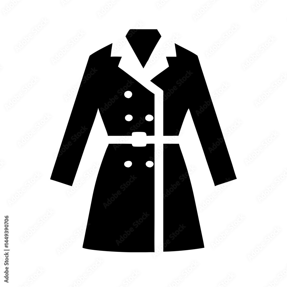 Naklejka premium trench coat silhouette on transparent background for web and graphic design