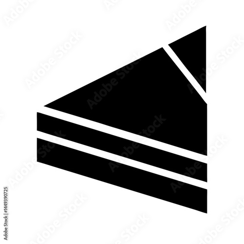 triangle cake slice possibly cheesecake silhouette on transparent background for web and graphic design
