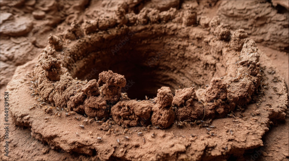 Obraz premium Miniature Mud Castle: Child's Play in Brown Earth