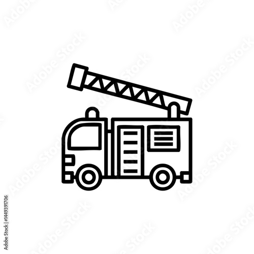 Firetruck icon flat vector design