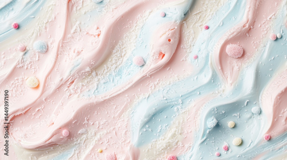 Pastel swirls of icing with colorful sprinkles. Pastel swirls of icing with colorful sprinkles.