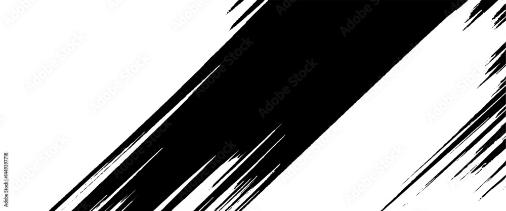 Vector black overlay monochrome grunge texture brush stroke