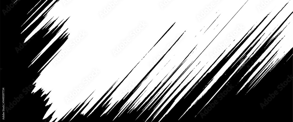 Vector abstract brush stroke black grunge vintage design