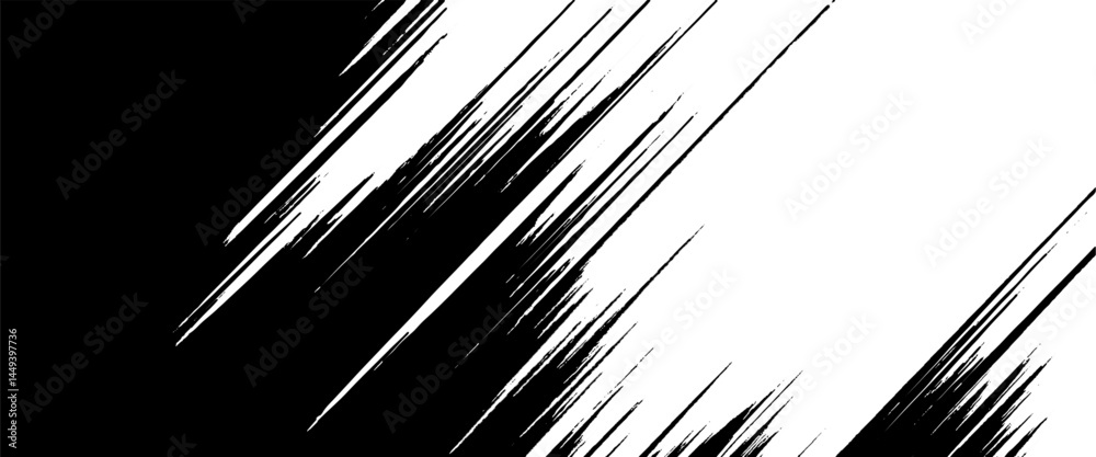 Vector abstract brush stroke black grunge vintage design