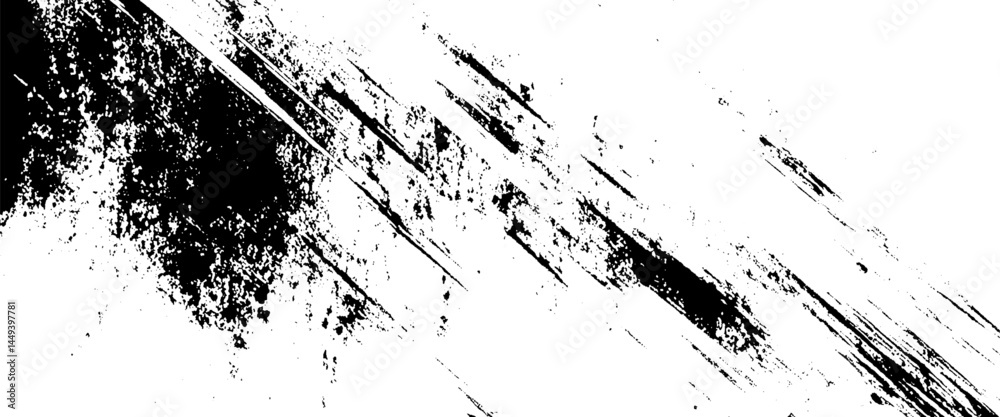 Vector new style black and white grunge paint brush stroke
