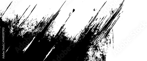 Obraz na płótnie Vector abstract black paint brush stroke with Ink texture w salonie