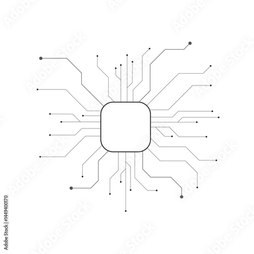 Abstract futuristic circuit board Illustration, Circuit board with various technology elements. Circuit board pattern for technology background. Vector illustration