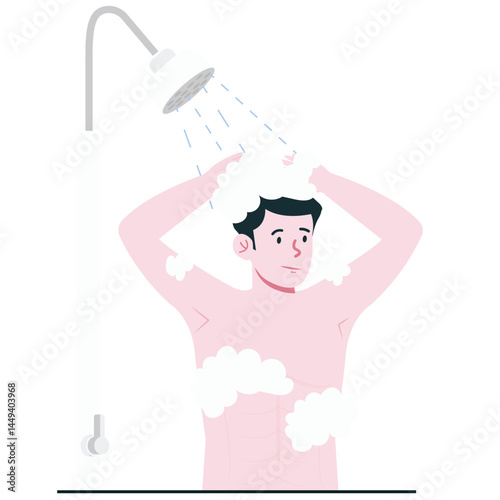 A man showers to maintain body hygiene and feel refreshed