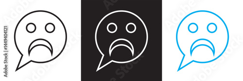 Negative speech bubble icon.  Vector illustration. isolated on white and black background. EPS 10