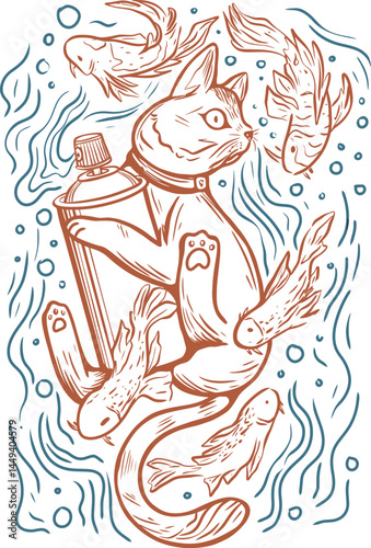 Cat with Fish