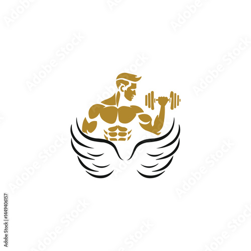 Fitness and Health Trainer  Abstract logo design illustration