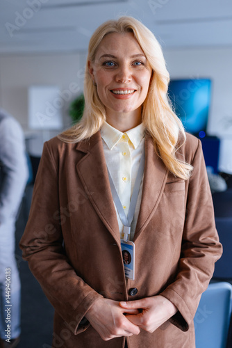 Portrait of a woman in an office