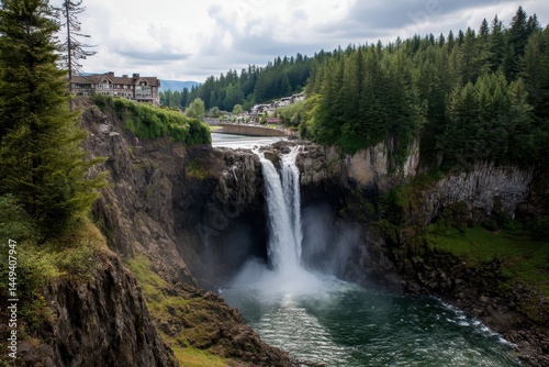 Majestic Snoqualmie Falls: A Cascade of Nature's Beauty in Washington's Forested Gorge