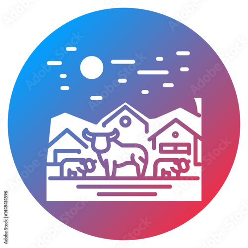 Cattle Ranch Vector Icon