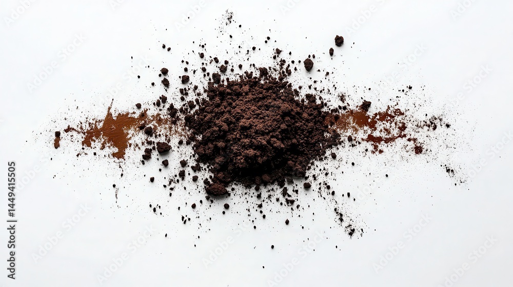 Cocoa powder scattered on white background (3) Cocoa powder scattered on white background (3)