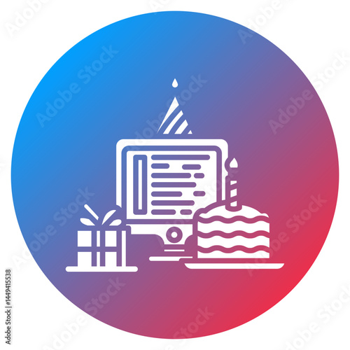 Birthday Playlist Vector Icon