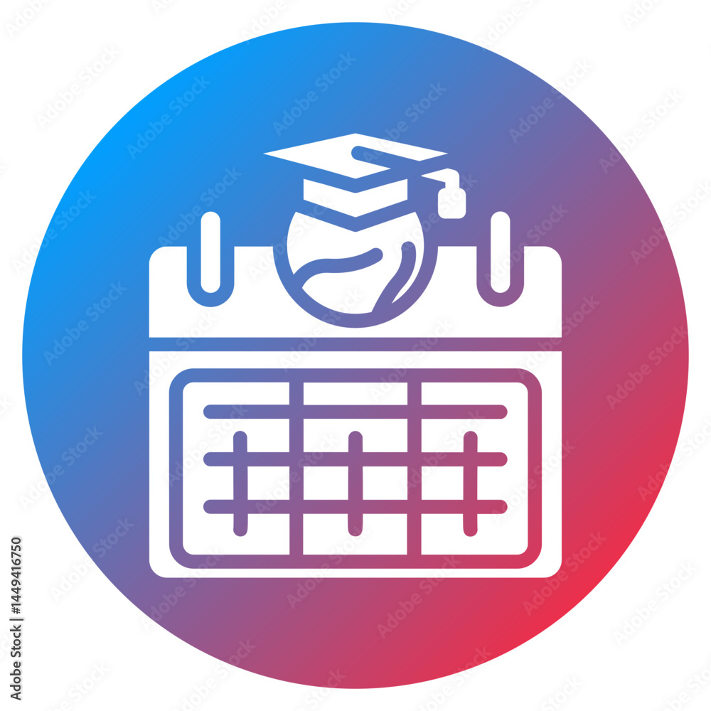 Academic Calendar Vector Icon