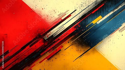 Panel kuchenny z motywem Abstract vibrant geometric background color lines