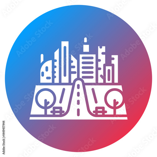 City Promenade Vector Icon