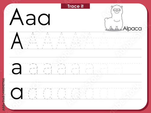 Letter A Alphabet Worksheet for Kids – Learn, Trace, and Color