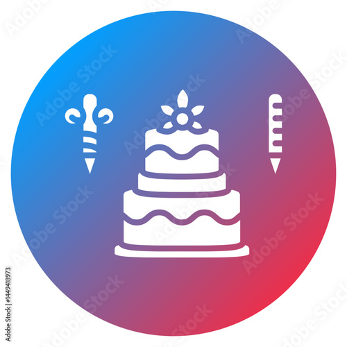 Customized Cake Topper Vector Icon