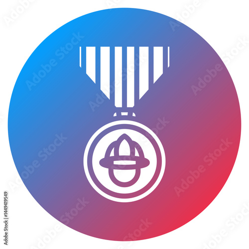 Firefighter Medal Vector Icon