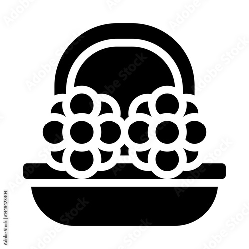 Flower Basket Solid Icon