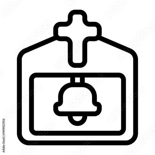 Towl bell Chime Line Icon