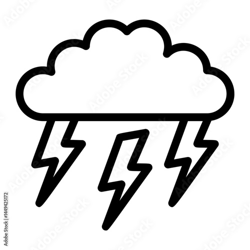 Lightning Strike Line Icon