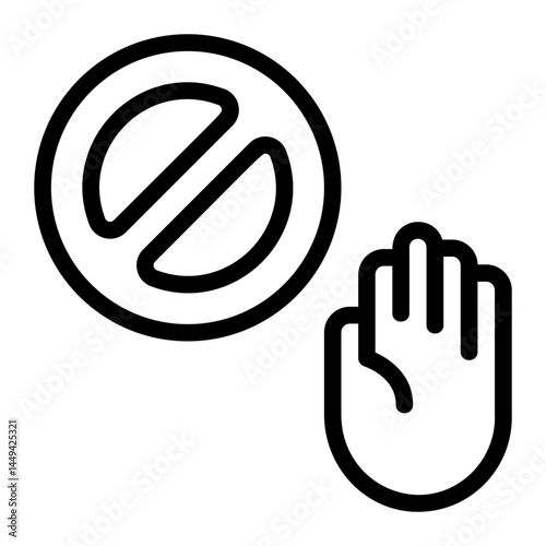 Saying No Line Icon