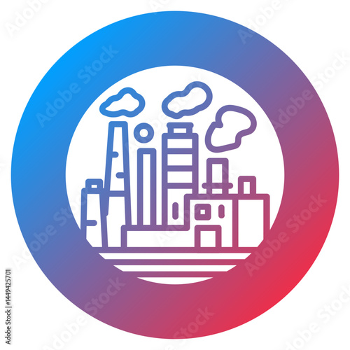 Petrochemical Plant Vector Icon