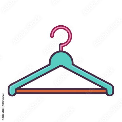 Colorful clothing hanger illustration on a clean white background for presentation