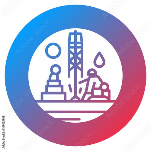 Well Cementing Vector Icon