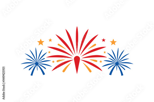 Independence Day fireworks vector