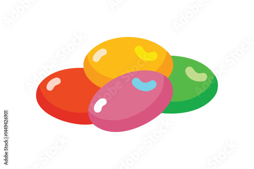  Jellybeans or jelly beans icon vector on white background
